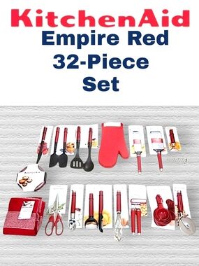 KitchenAid Empire Red 32-Piece Kitchen Tool Set